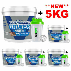  
Atlas Super Weight Gainer 5kg / 5000g Serious Mutant Mass Gain Protein + Shaker