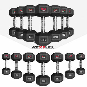  
Hex Dumbbells Rubber Encased Ergo Weights Sets Hexagonal Dumbbell Gym Fitness