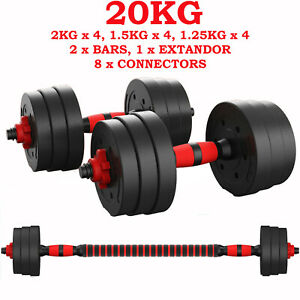  
ZENO FITNESS 20KG DUMBELLS PAIR OF WEIGHTS BARBELL/DUMBBELL BODY BUILDING SET