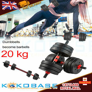  
NEW FITNESS 20KG DUMBELLS PAIR OF WEIGHTS BARBELL/DUMBBELL BODY BUILDING SET