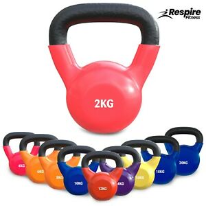 Vinyl Cast Iron Kettlebell Weight Stand Gym Fitness Strength Training 2-20KG