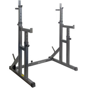 Gym Master Adjustable Squat Rack Dip Stand Barbell Power Lifting Weight Bench