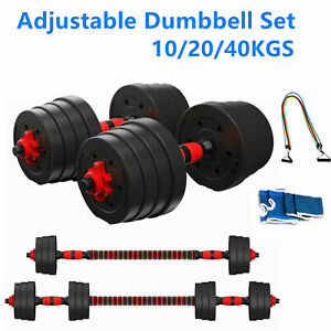  
40/20/10 Kg Adjustable Dumbbell Barbel Set Weight Lifting Training Home Gym
