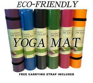  
Yoga Mat 183cm x 61cm Non Slip Exercise Gym Camping Carry Straps Eco Friendly