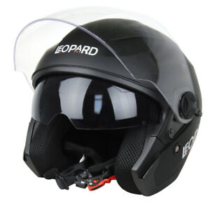  
LEOPARD LEO-608 Open Face DVS Motorbike Motorcycle Helmet Inner Visor Matt Black