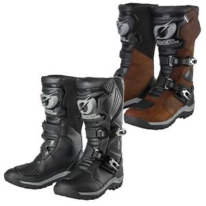 ONeal Sierra Pro Adventure Tech Leather Waterproof Motorcycle Boots Black Brown
