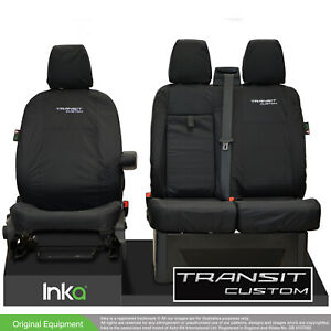  
Ford Transit Custom MY2012-2021 INKA Tailored Waterproof Front Seat Covers Black