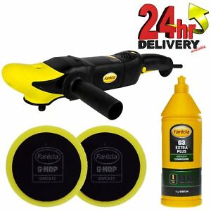  
Farecla G Plus Rotary Electric Polisher Car Buffer Machine Kit 800w G3 & pads