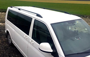  
VW T5 T6 SWB onward 2003 MULTIVAN CARAVELLE ALUMINIUM ROOF RAIL BARS RACKS BLACK