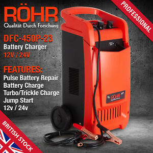  
ROHR 12V 24V Car Battery Charger Heavy Duty Fast Charge Battery Repair DFC-450P
