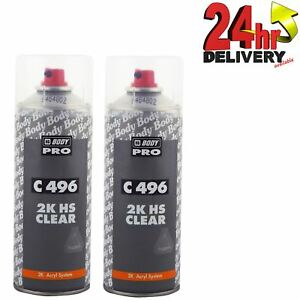  
HB Body Professional 2K Clear Coat Lacquer 400ml Clearcoat 2x Aerosol Car Laquer