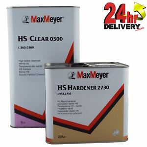  
Max Meyer HS CLEAR 5 Litre 0300 + 2.5L 2730 Rapid Hardener 7.5 ltr Lacquer Kit