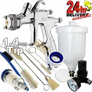  
DeVilbiss FLG-5 1.4mm Paint Air Spray Gun + Air Filter/Regulator/Cleaning Kit