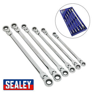  
Sealey AK63832 Flexible Head Ratchet Combination Spanner Wrench Set Metric