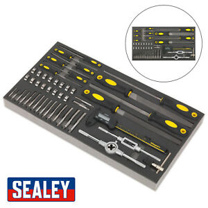  
Sealey (Siegen) S01132 Tool Chest Tray Tap Die File & Digital Caliper Set 48-Pc