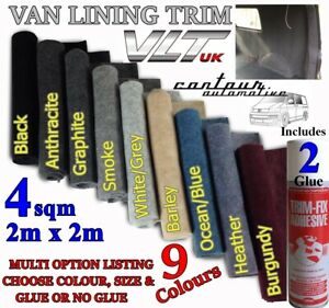  
4sqm VAN LINING CARPET CAMPER VW T5 T6 PANEL PANELS **4 WAY STRETCH** inc 2 GLUE