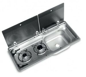  
Dometic SMEV 9722 R/H Sink 2 Burner Combination Unit Piezo Ignition Glass Lids