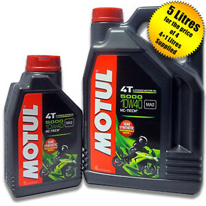  
Motul 5000 10W-40 4T Motorcycle Engine Oil 10W40 4L + 1L FREE = 5 Litres 5L
