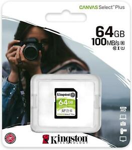  
Kingston Canvas Select Plus 64GB UHS-1 (U1) SD Card Class 10 UHS-I SDS2/64GB