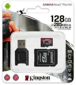 
Kingston Canvas React Plus MicroSD 128G with SD Adaptor+Card Reader -FAST & FREE