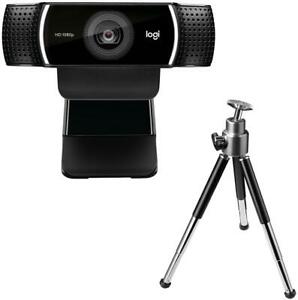  
Logitech C922 Pro Stream Webcam with Tripod Black Designed for game streaming