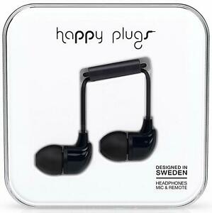  
Happy Plugs Headphones Earphones in-Ear with Microphone – Black