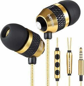  
Betron Earphones Headphones Microphone Volume Control Tangle Free Cable Ex Bass