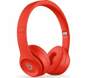  
BEATS Solo 3 Wireless Bluetooth Headphones On-ear Microphone Red