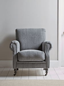  
Cox & Cox Sophia Living Room Stylish Grey Beech Wood Classic Armchair – RRP £950