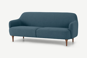  
MADE.com Lupo Living Room Modern Blue Three Seater Sofa – RRP £599