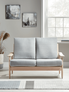  
Cox & Cox Beech Living Room Modern Soft Grey Spindleback Sofa – RRP £895