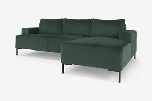  
MADE.com Frederik Autumn Green Velvet 3 Seater Right Hand Facing Sofa – RRP £799