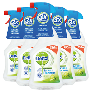  
5 x Dettol Anti-Bacterial Surface Cleanser Spray Lime and Mint 750ml