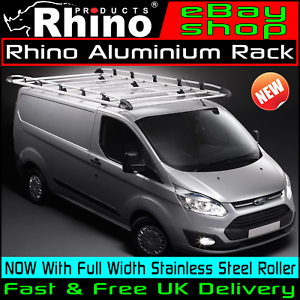  
(SWB,LOW,TWIN) Rhino Aluminium Roof Rack + Roller Ford Transit Custom 2013-2021