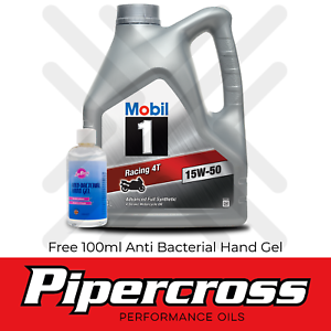  
Mobil 1 RACING 4T 15W50 4-Stroke Motorcycle Oil 4L 4 Litres + FREE GIFT