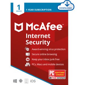 McAfee Internet Security Antivirus Digital Download