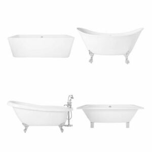  
Modern Designer Gloss White large Freestanding Baths roll top Bath tub Bathroom