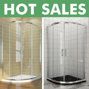  
Quadrant Shower Enclosure and Tray Walk In Corner Cubicle Glass Screen Door