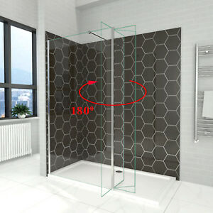  
Walk in Wet Room Shower Screen Panel Shower Cubicle&300mm Flipper Panel and Tray