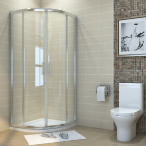  
Morden Walk In Quadrant Shower Enclosure 900x900mm Corner Cubicle Glass Door