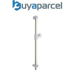  
MX Chrome Air Chrome and White Square Cube Shower Adjustable Riser Rail RNP