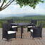 Black Rattan Garden Furniture Sets Outdoor Patio Chairs Table Set w/Parasol Hole