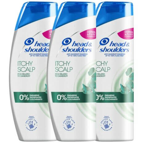 3x Head n Shoulders Itchy Scalp Shampoo 250ml