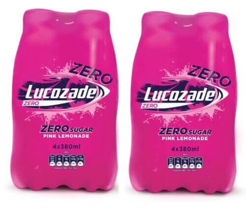 Lucozade Zero Sugar Pink Lemonade 8 x 380ml Energy Drink