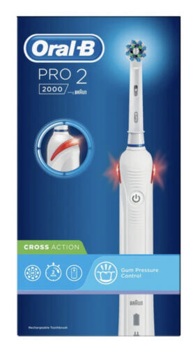 Oral-B Pro 2 2000 CrossAction Electric Toothbrush White Brand New Box. Free P&P