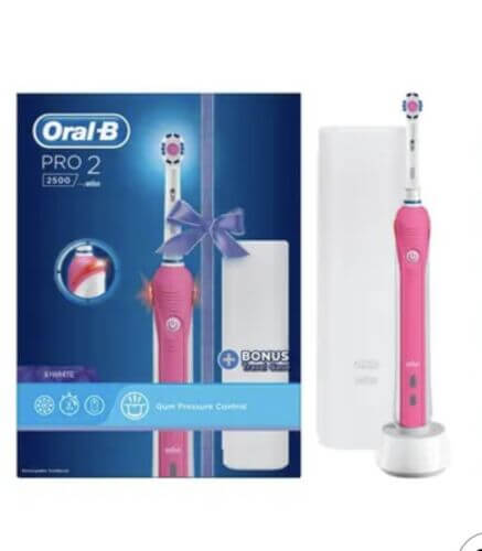 Oral-B Pro 2 2500 3D White Electric Toothbrush Pink