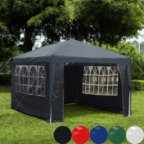 Gazebo With Side Panels 3×3/4/6/9m Heavy Duty Marquee Canopy Garden Patio Tent