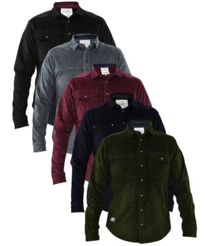 Mens Corduroy Casual Shirts Long Sleeve Collared Cotton Regular Shirt Jacket Top
