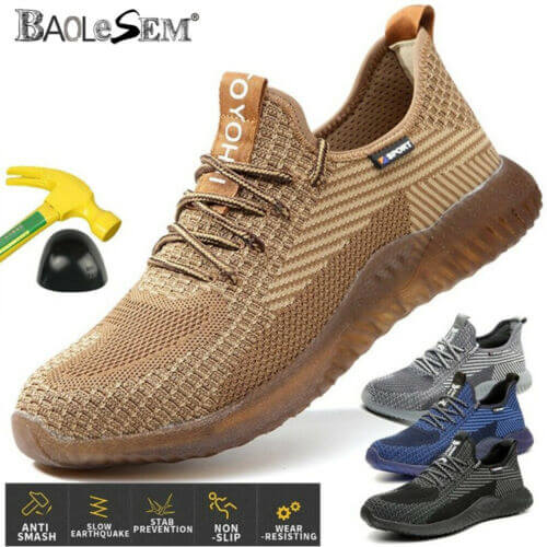 Mens Safety Shoes Lightweight Trainers Women Work Steel Toe Cap Boots UK Stock