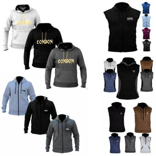 Men’s fleece hoodie Top sweat shirt casual Gym wear different style and colours